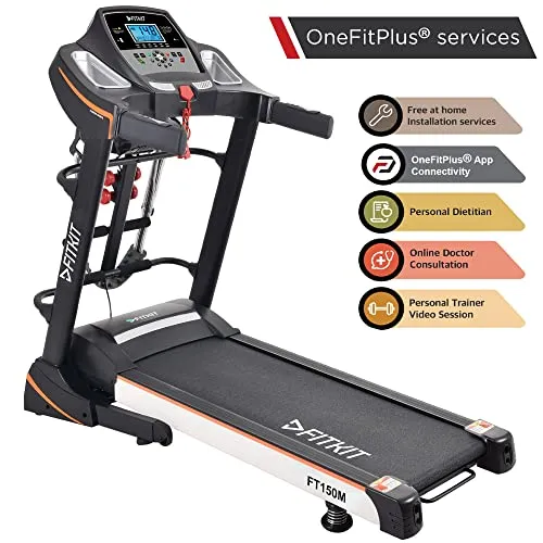 Fitkit FT150M (4.5HP Peak) Motorised Treadmill with Free Home Installation, 1 Year Warranty and Trainer Led Sessions by Cult.Sport