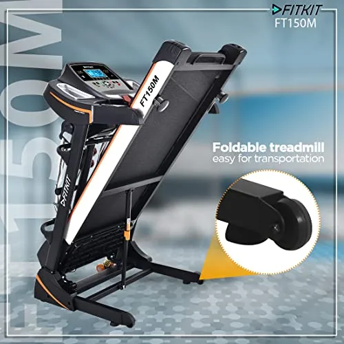 Fitkit FT150M (4.5HP Peak) Motorised Treadmill with Free Home Installation, 1 Year Warranty and Trainer Led Sessions by Cult.Sport
