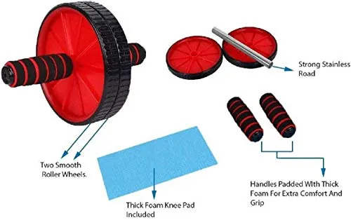 FITNESS INDIA™ AB Roller & Tummy Twister (Combo of 2) Waist Trimmer Body Toner Home Gym Equipment Abdominal Exercise - Multicolour
