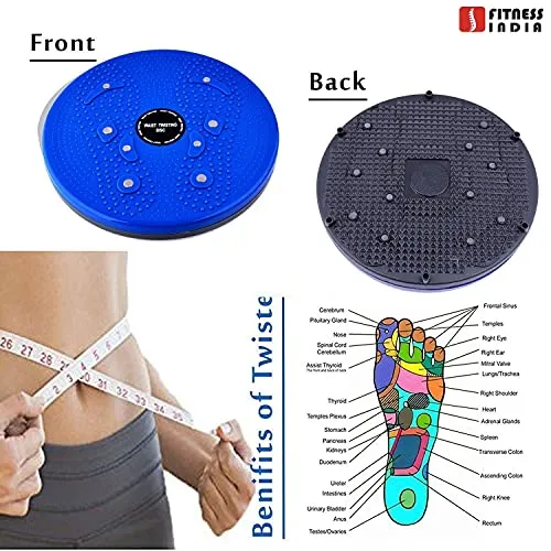 FITNESS INDIA™ AB Roller & Tummy Twister (Combo of 2) Waist Trimmer Body Toner Home Gym Equipment Abdominal Exercise - Multicolour