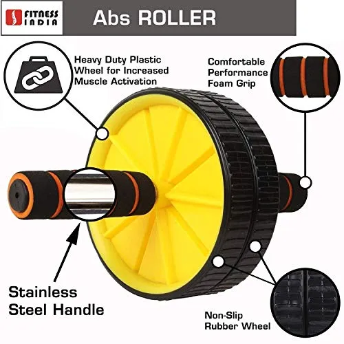 FITNESS INDIA™ AB Roller & Tummy Twister (Combo of 2) Waist Trimmer Body Toner Home Gym Equipment Abdominal Exercise - Multicolour