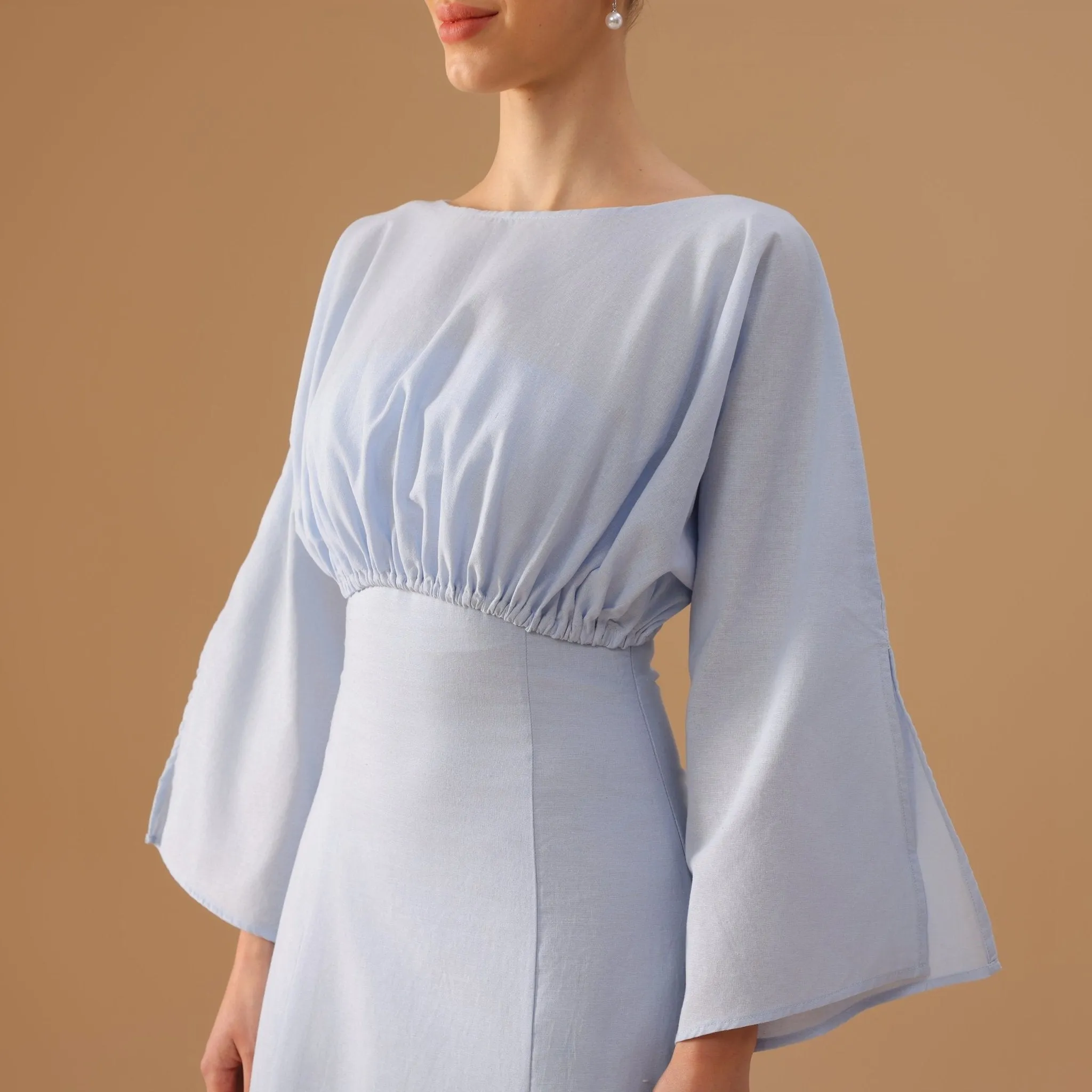 Flared A-Line Dress and Gathered Off-Shoulder Top