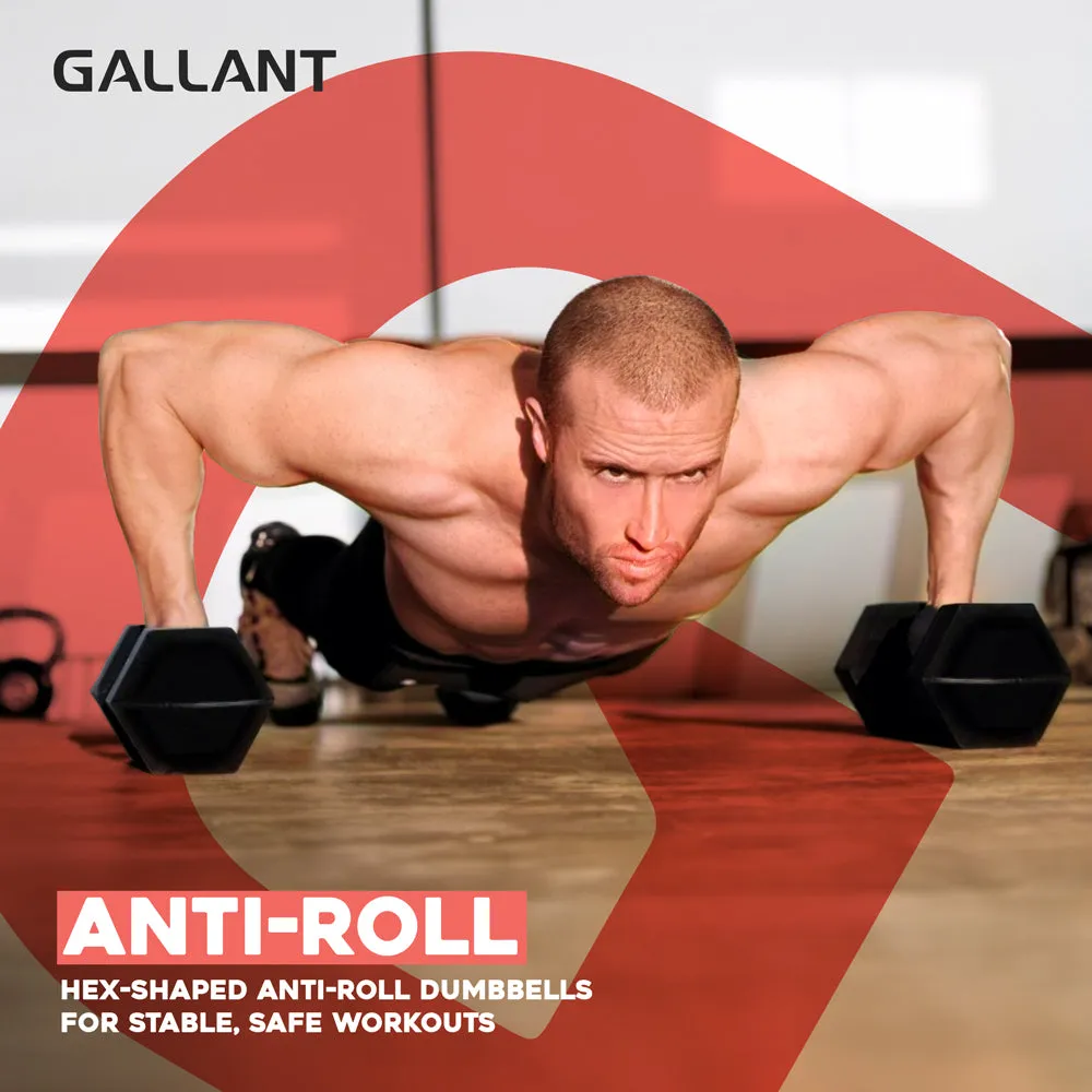Gallant Hand Hex Weights Dumbbell Set with Rack - Weight Set with Rack