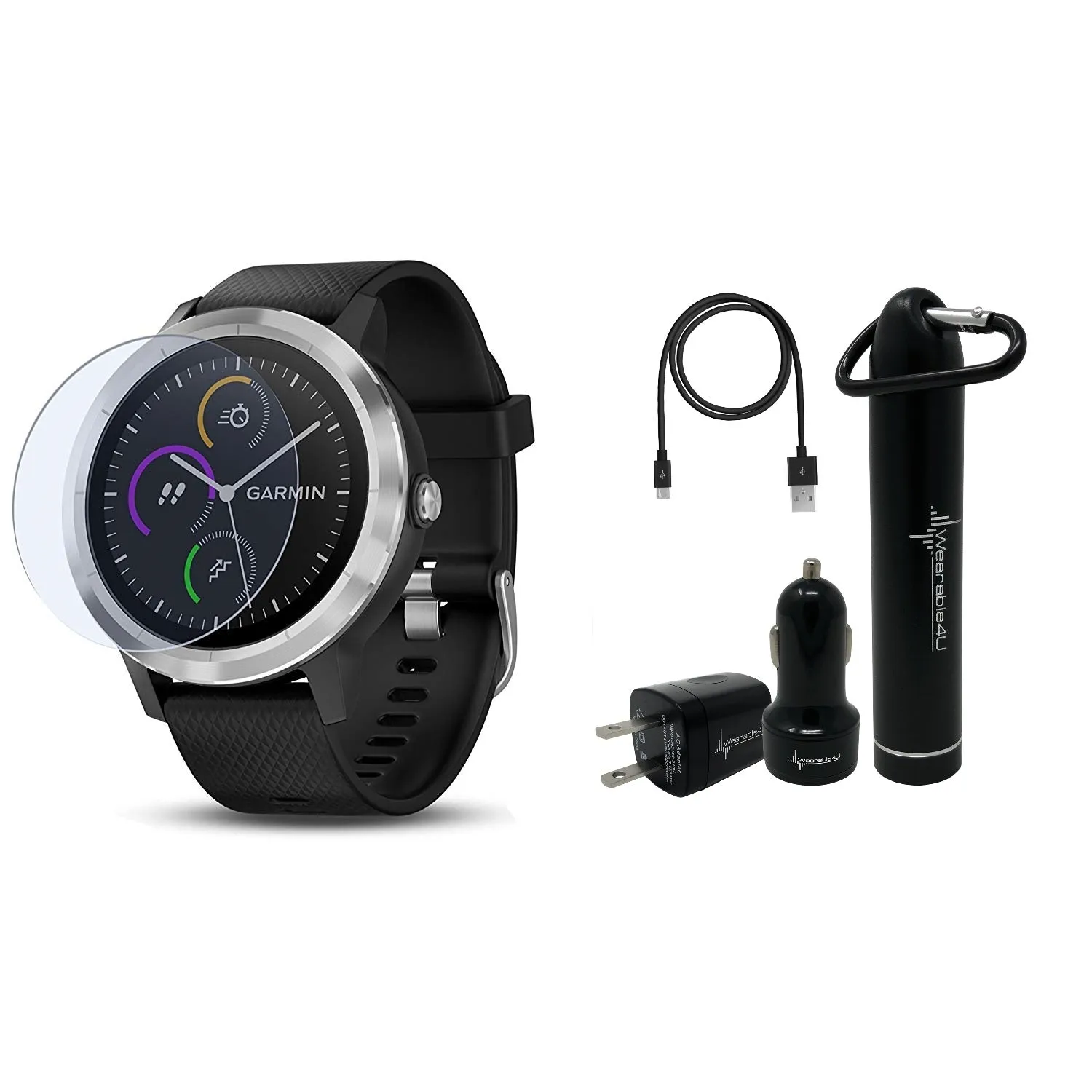 Garmin Vivoactive 3 GPS Smartwatch with Wearable4U Ultimate Power Pack Bundle