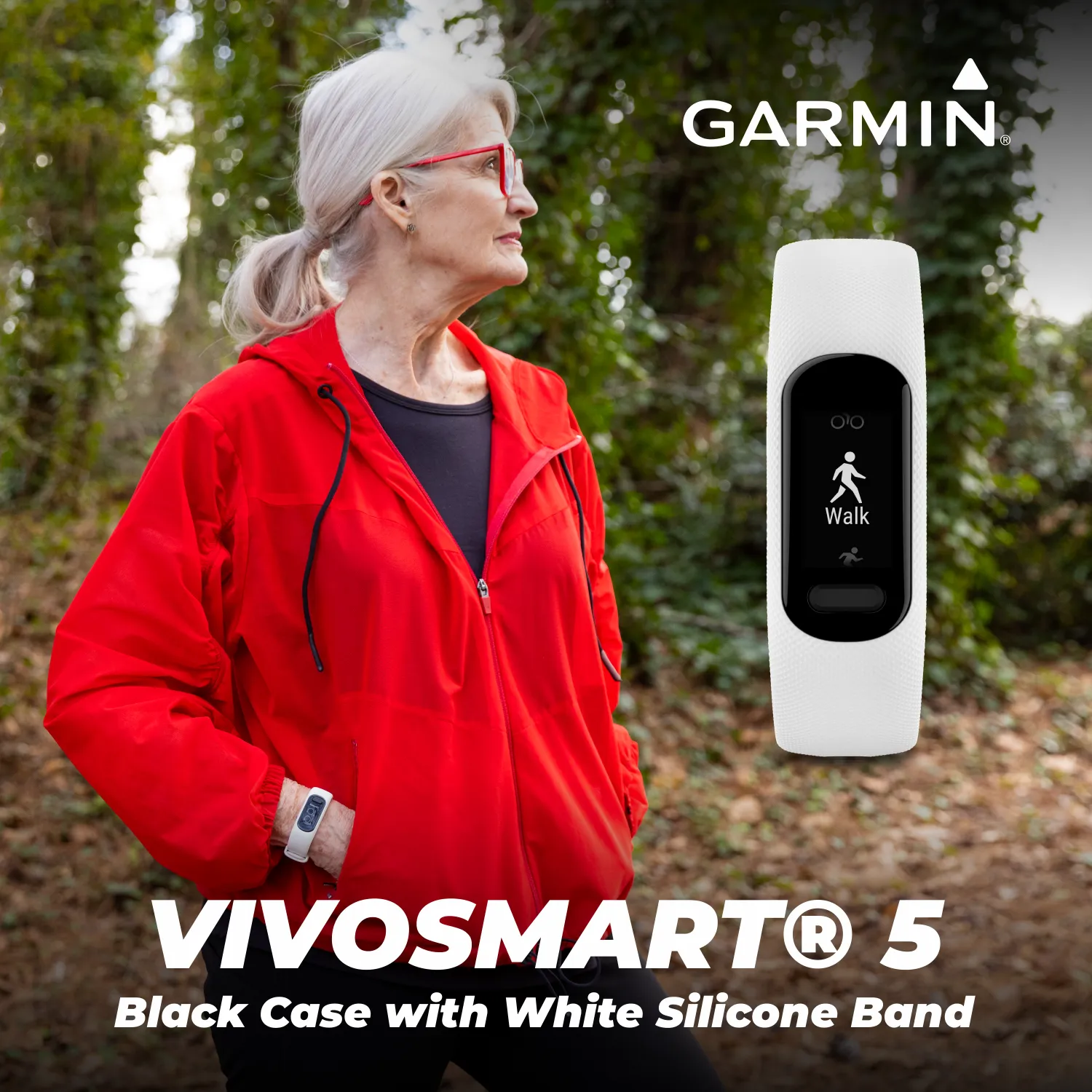 Garmin Vivosmart 5 Smart Fitness and Health Tracker, Black Case with Wearable4U Power Bank Bundle