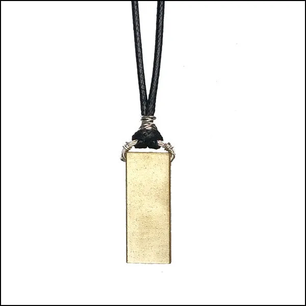 Gender Friendly Brass Rectangle Pendant