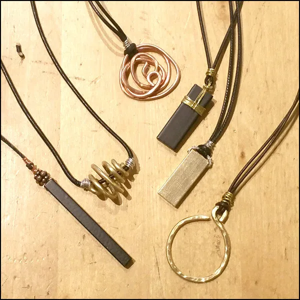 Gender Friendly Brass Rectangle Pendant