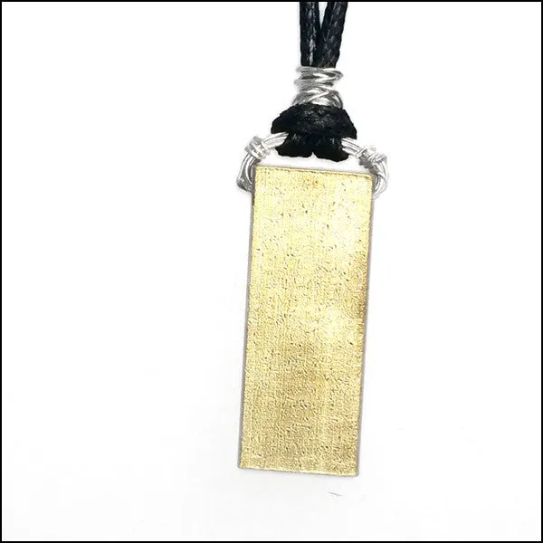 Gender Friendly Brass Rectangle Pendant