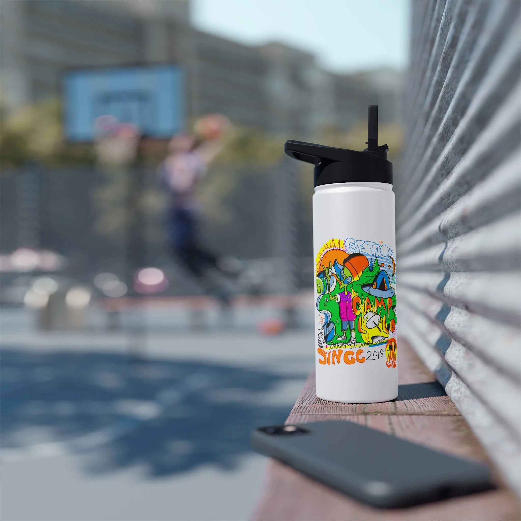 Get Lost Stainless Steel Water Bottle, Standard Lid
