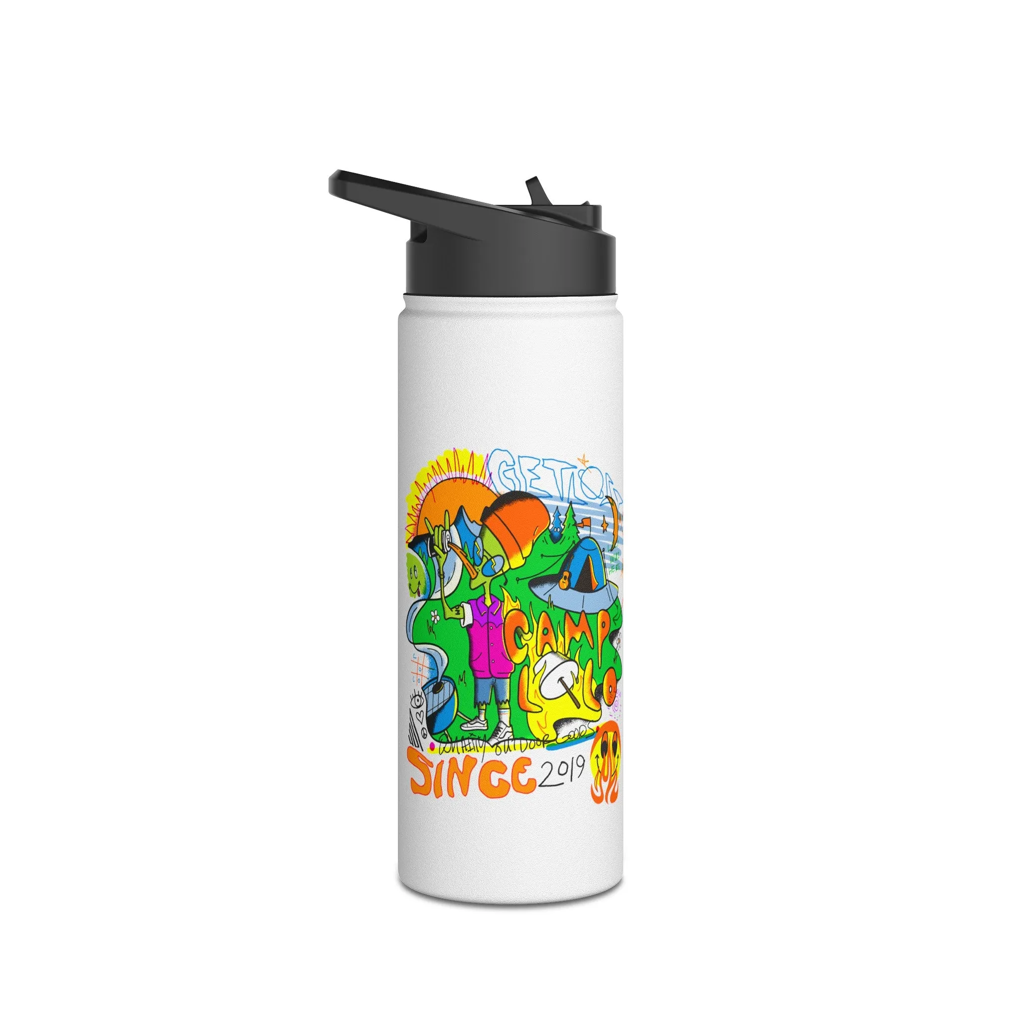 Get Lost Stainless Steel Water Bottle, Standard Lid