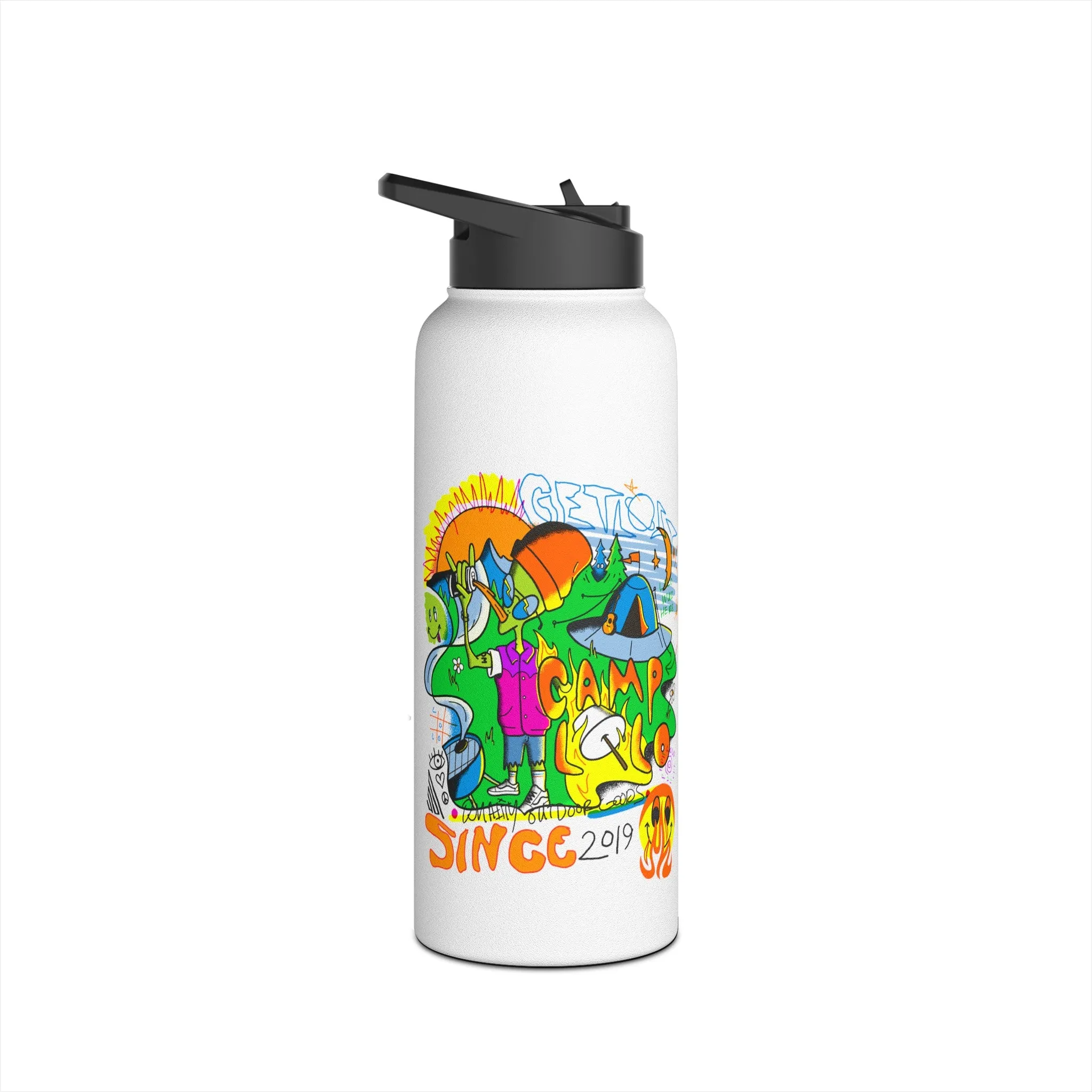 Get Lost Stainless Steel Water Bottle, Standard Lid