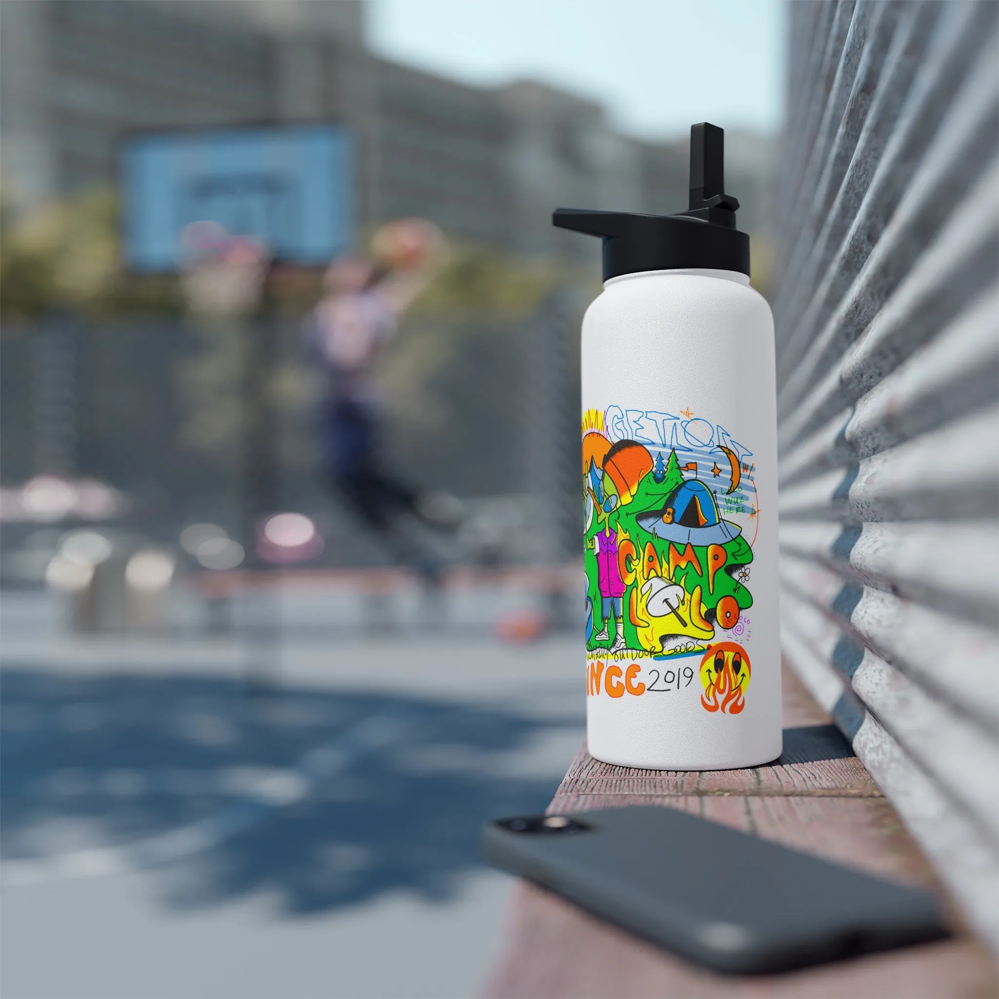 Get Lost Stainless Steel Water Bottle, Standard Lid