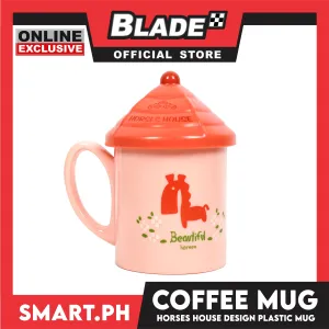 Gifts Plastic Mug, Horses House Design AP1065 (Assorted Designs and Colors)