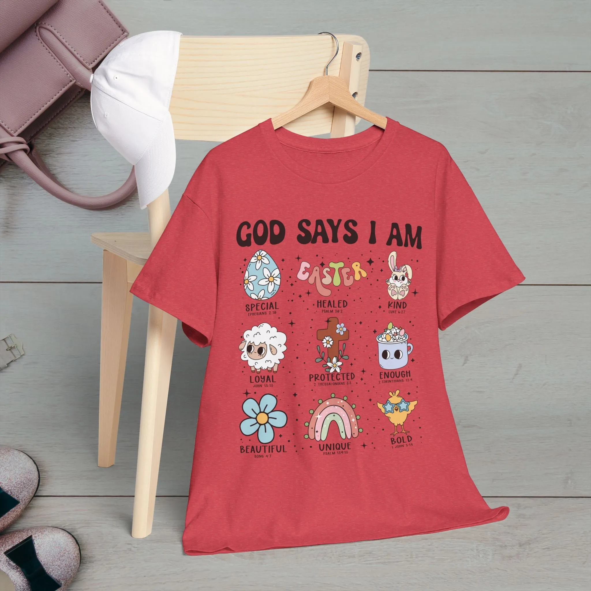 God Says I Am Unisex Heavy Cotton Tee - Inspirational Graphic T-Shirt