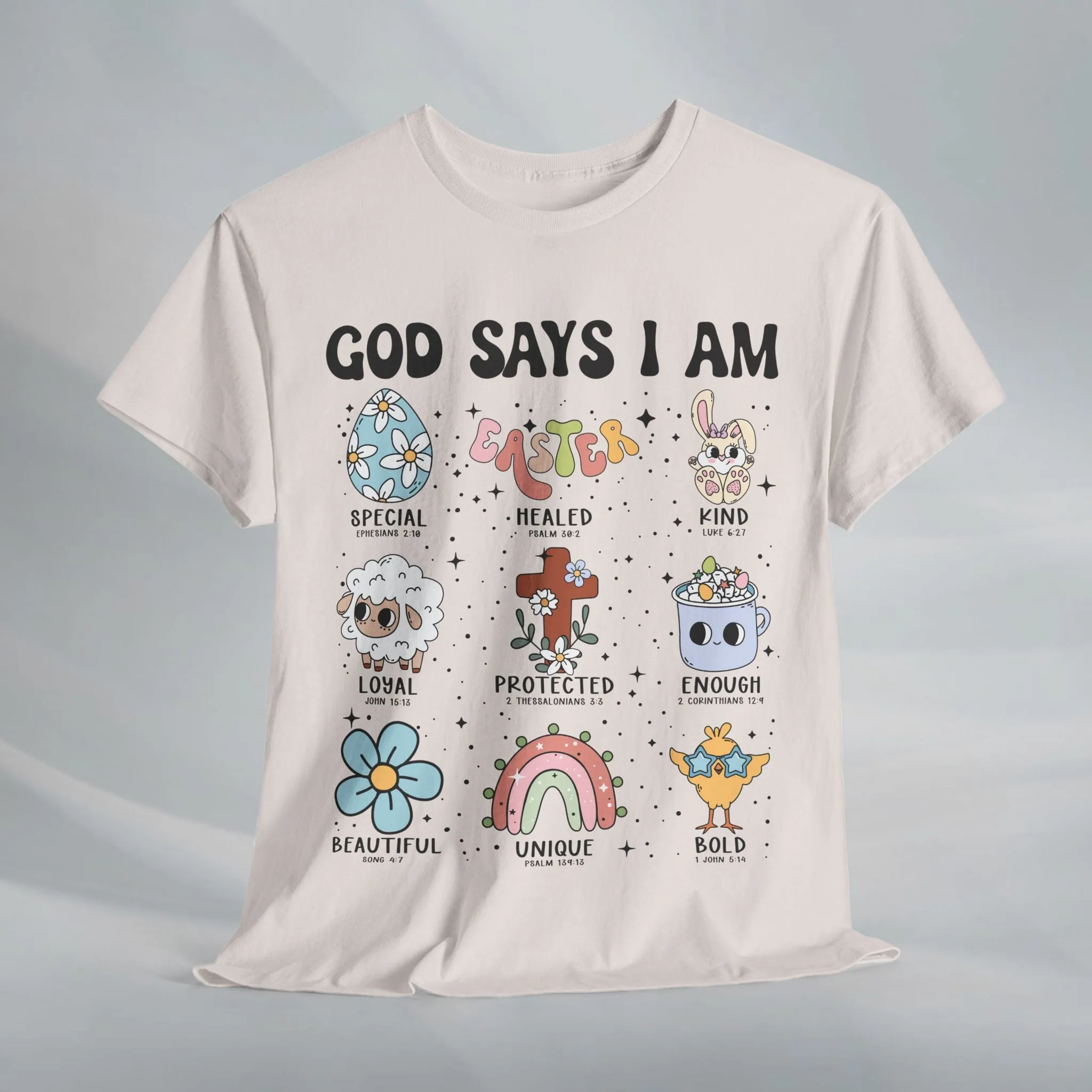 God Says I Am Unisex Heavy Cotton Tee - Inspirational Graphic T-Shirt