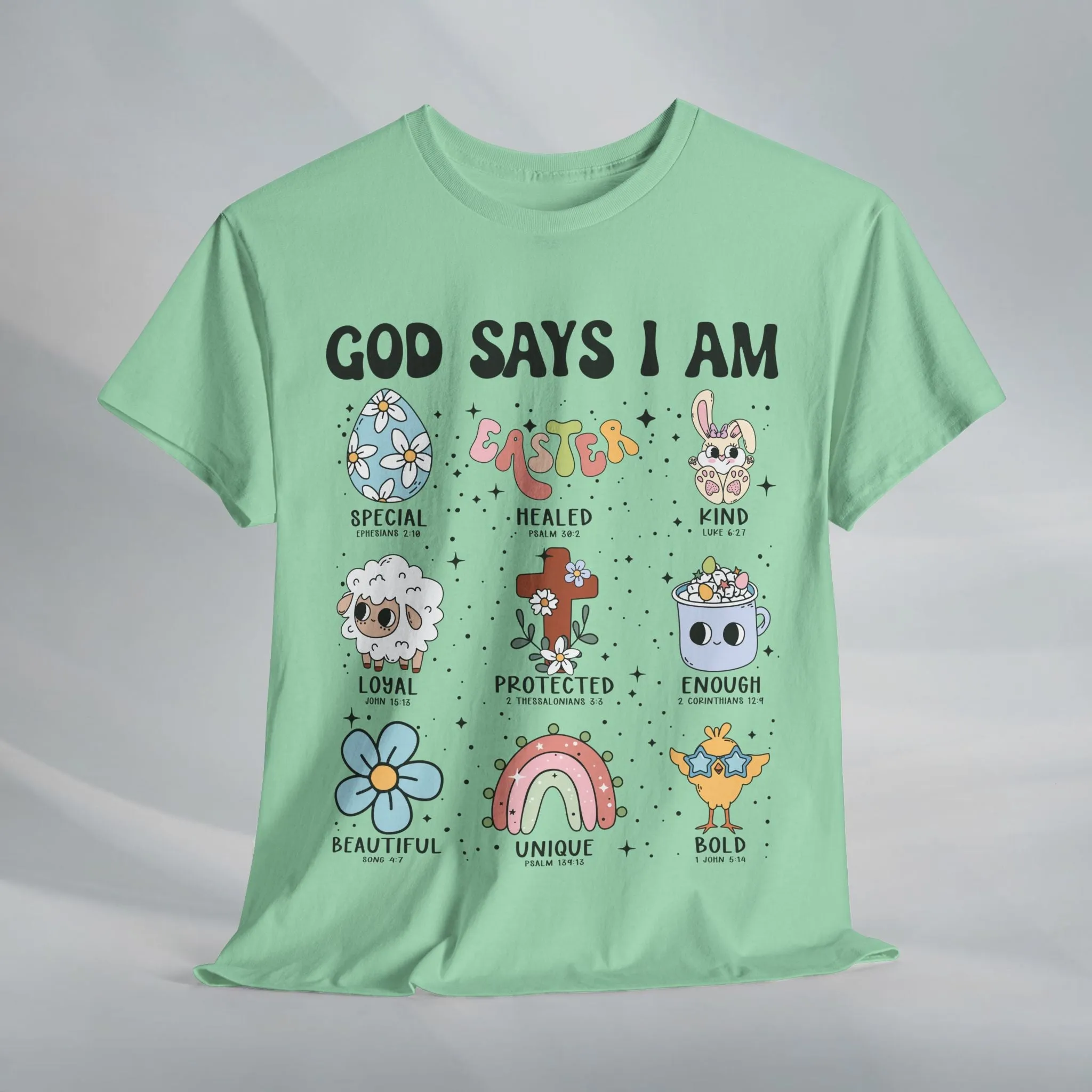 God Says I Am Unisex Heavy Cotton Tee - Inspirational Graphic T-Shirt
