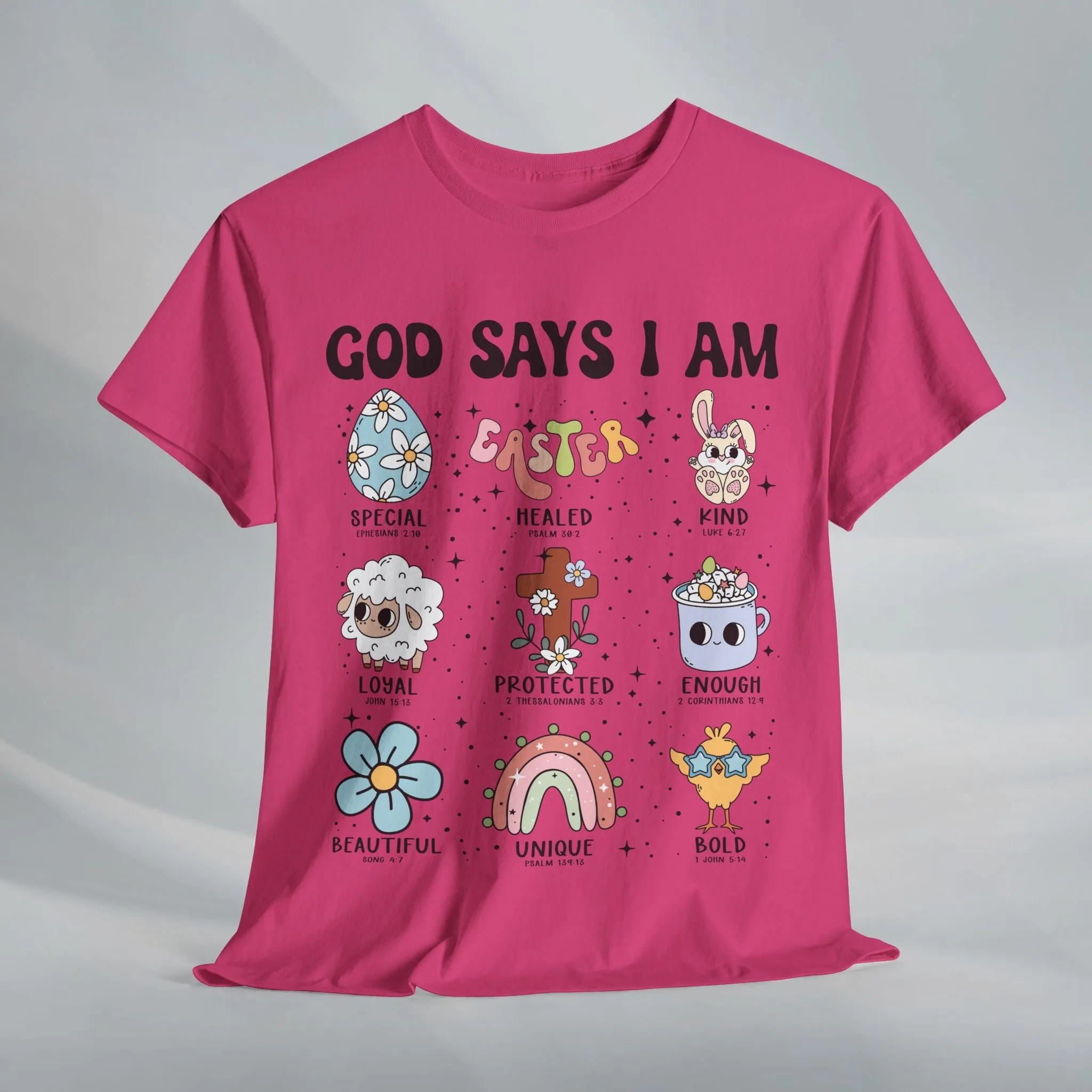 God Says I Am Unisex Heavy Cotton Tee - Inspirational Graphic T-Shirt