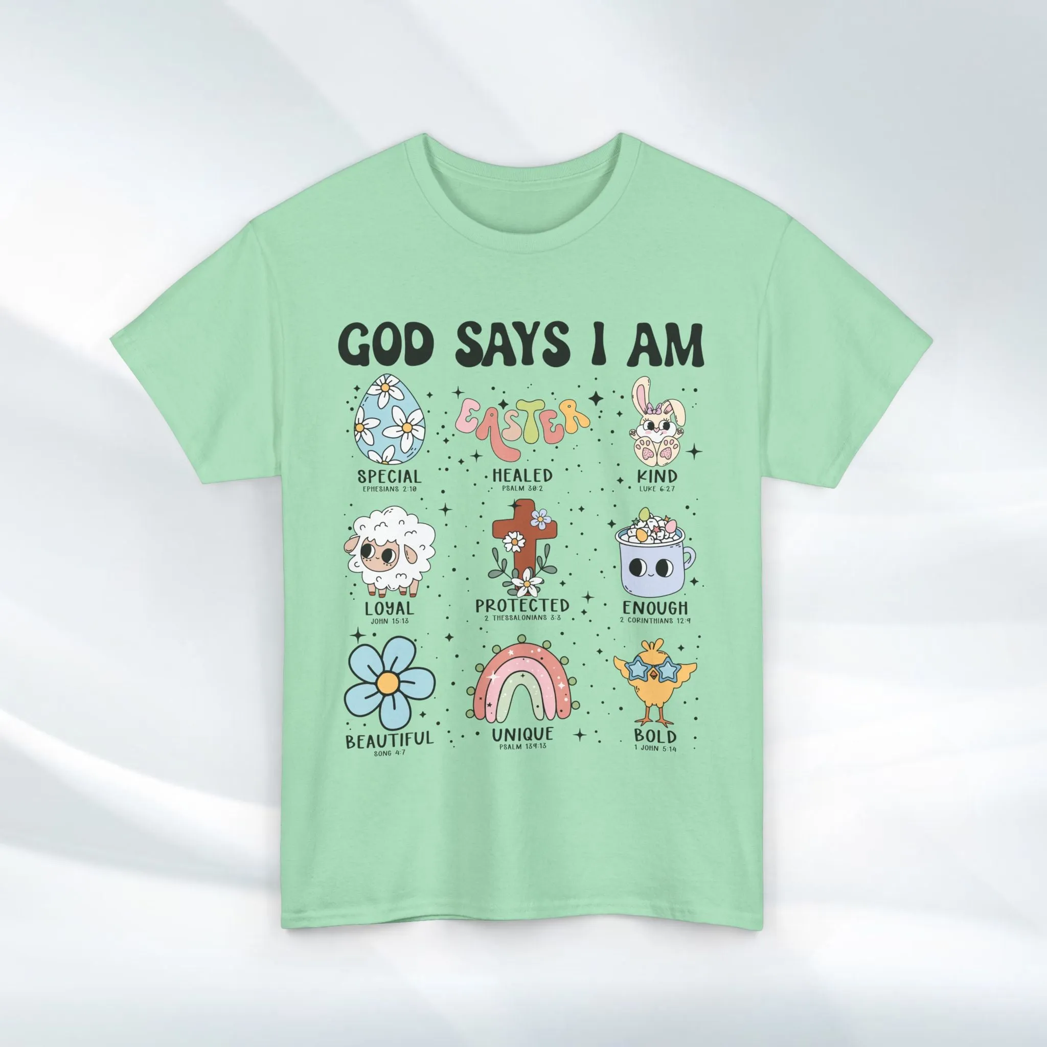 God Says I Am Unisex Heavy Cotton Tee - Inspirational Graphic T-Shirt