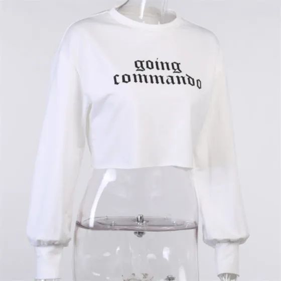 Going Commando - Long Sleeve Crop Top