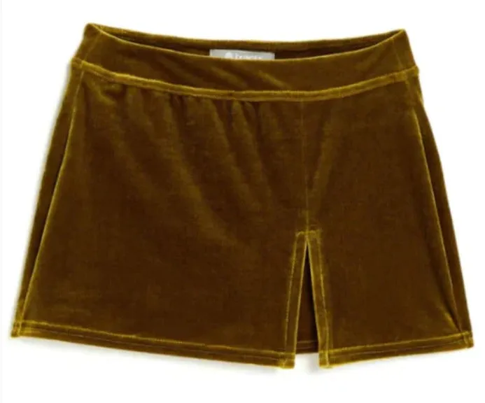 Gold Knit Velvet Skort