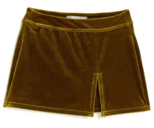 Gold Knit Velvet Skort
