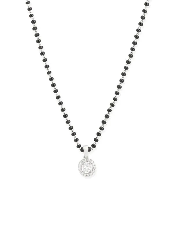 Gold Plated Premium Quality Mangal Sutra With White Zircon Stones