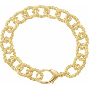 Gold Plated Sterling Silver Rope Design Bracelet