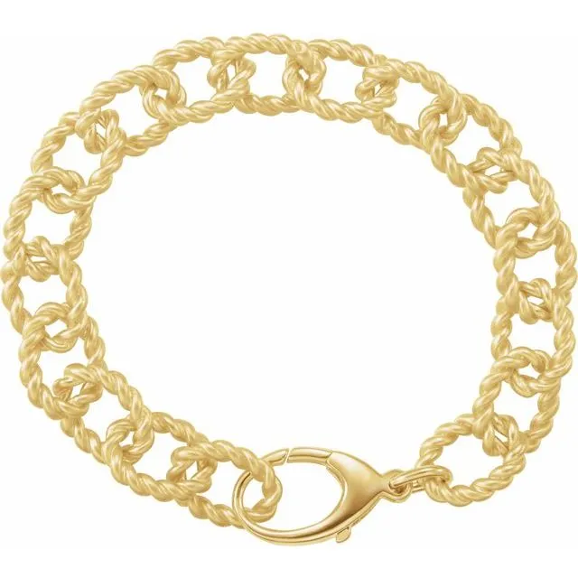 Gold Plated Sterling Silver Rope Design Bracelet