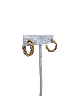 Gold Plated Vintage Rope Small Hoop Earrings
