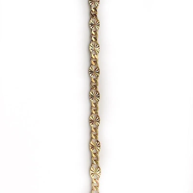 Gold Starburst Link Chain by the Inch (#739)