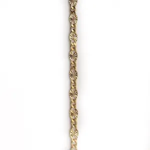 Gold Starburst Link Chain by the Inch (#739)