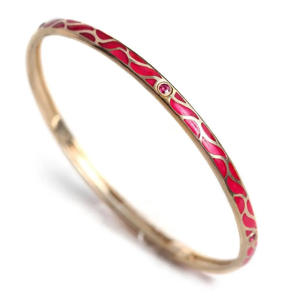 Great Wave - Ruby gold bangles for women