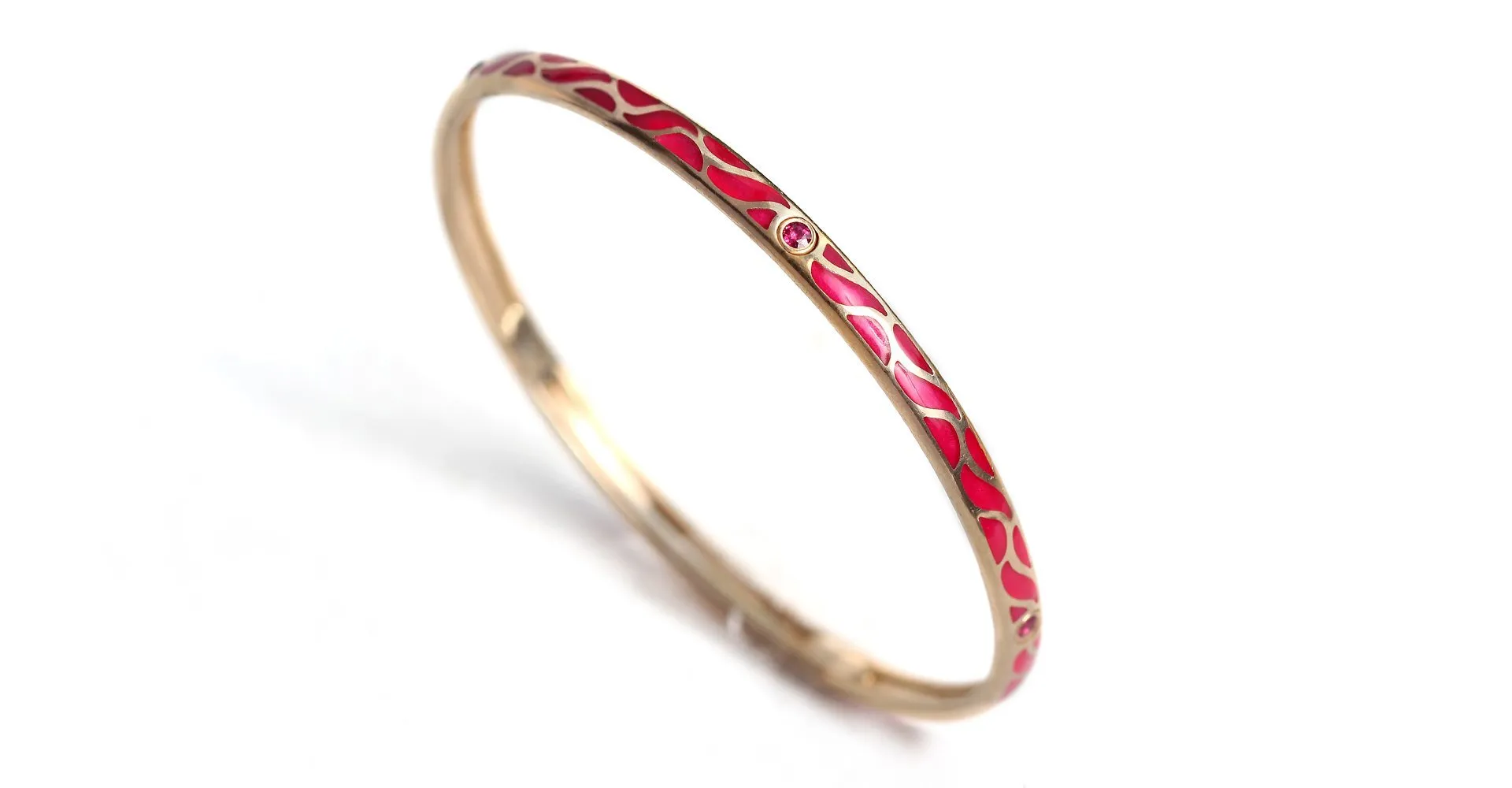 Great Wave - Ruby gold bangles for women