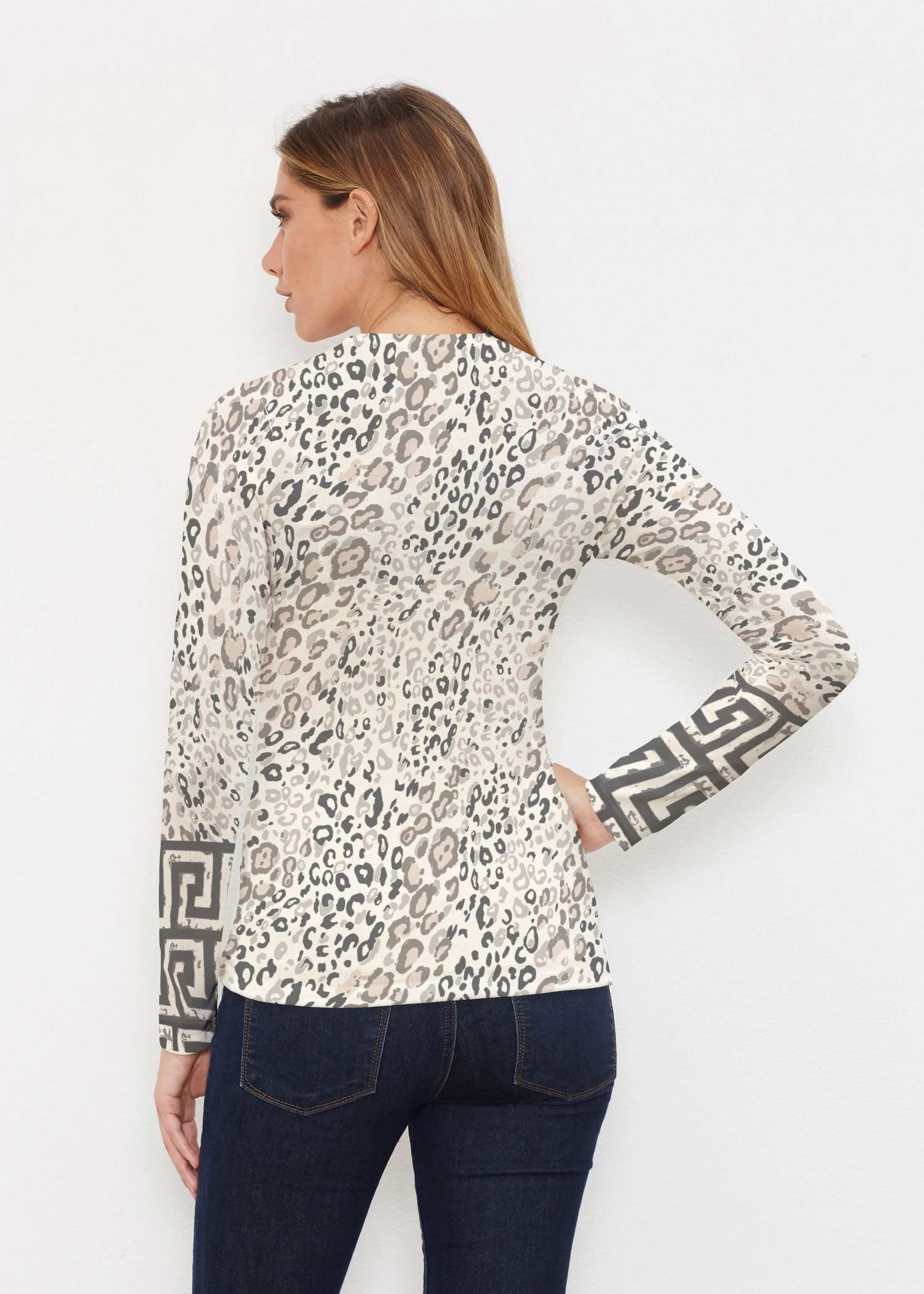 Greek Cat Grey (7752) ~ Butterknit Long Sleeve V-Neck Top
