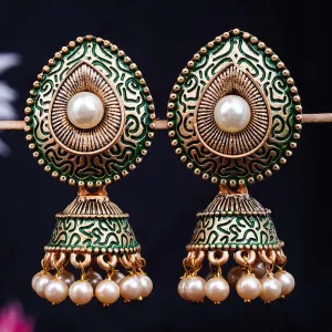 Green Pearl Jhumka