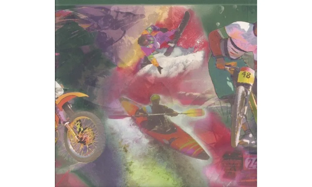 Green Red Extreme Sports TR105391 Wallpaper Border