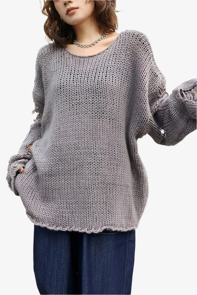 Grunge Knit Distressed Sweater