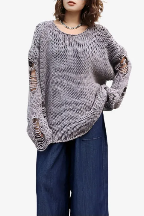Grunge Knit Distressed Sweater