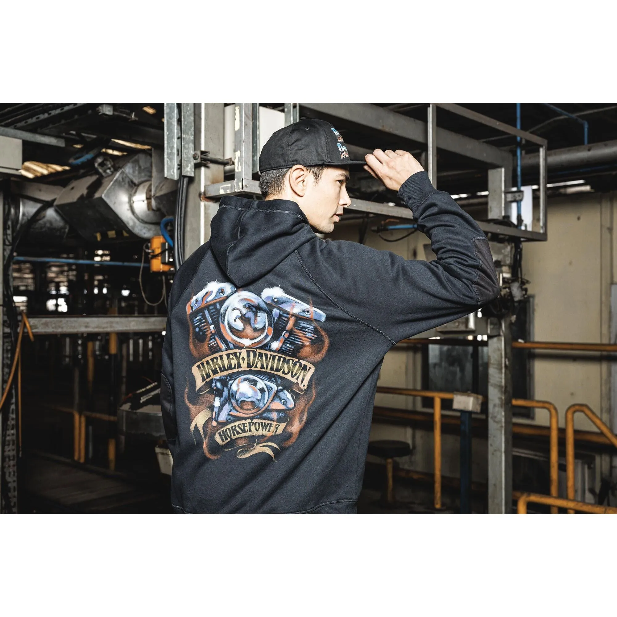 Harley-Davidson® Loaded with Horsepower Raglan Hoodie - Harley Black