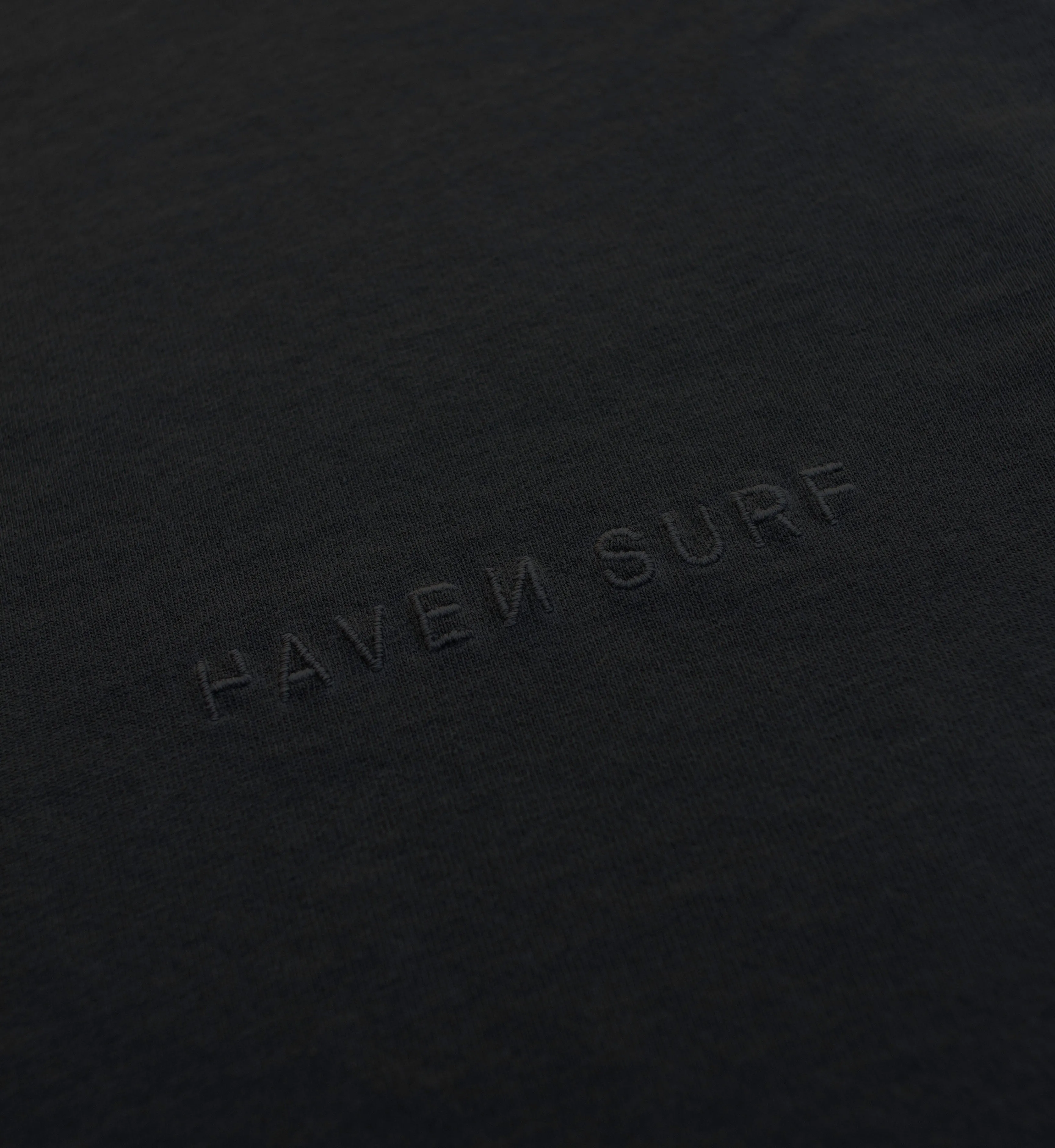 Haven Surf - Base Heavy Weight  Long Sleeve Tee w/ embroidery - Old Black