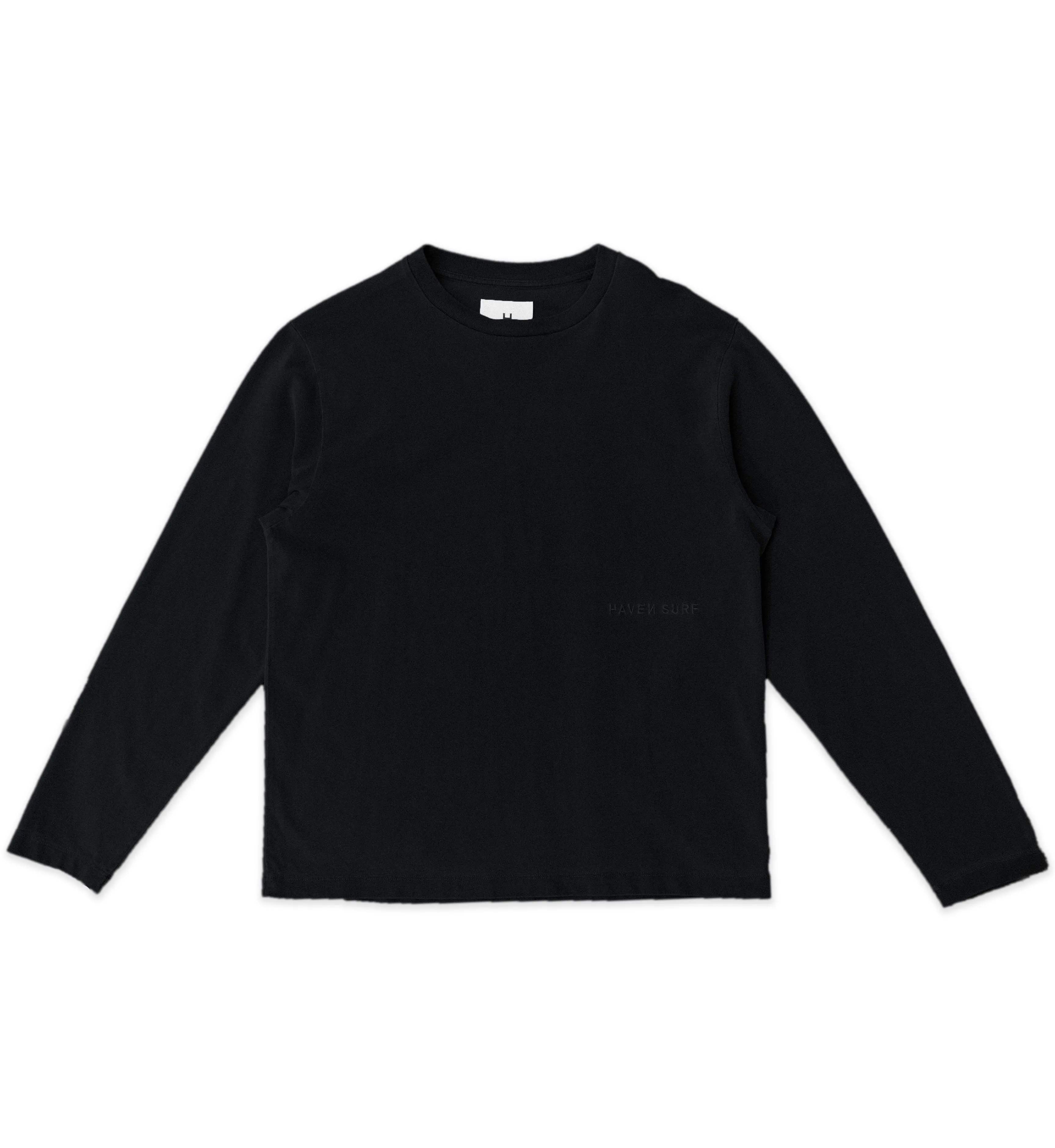 Haven Surf - Base Heavy Weight  Long Sleeve Tee w/ embroidery - Old Black