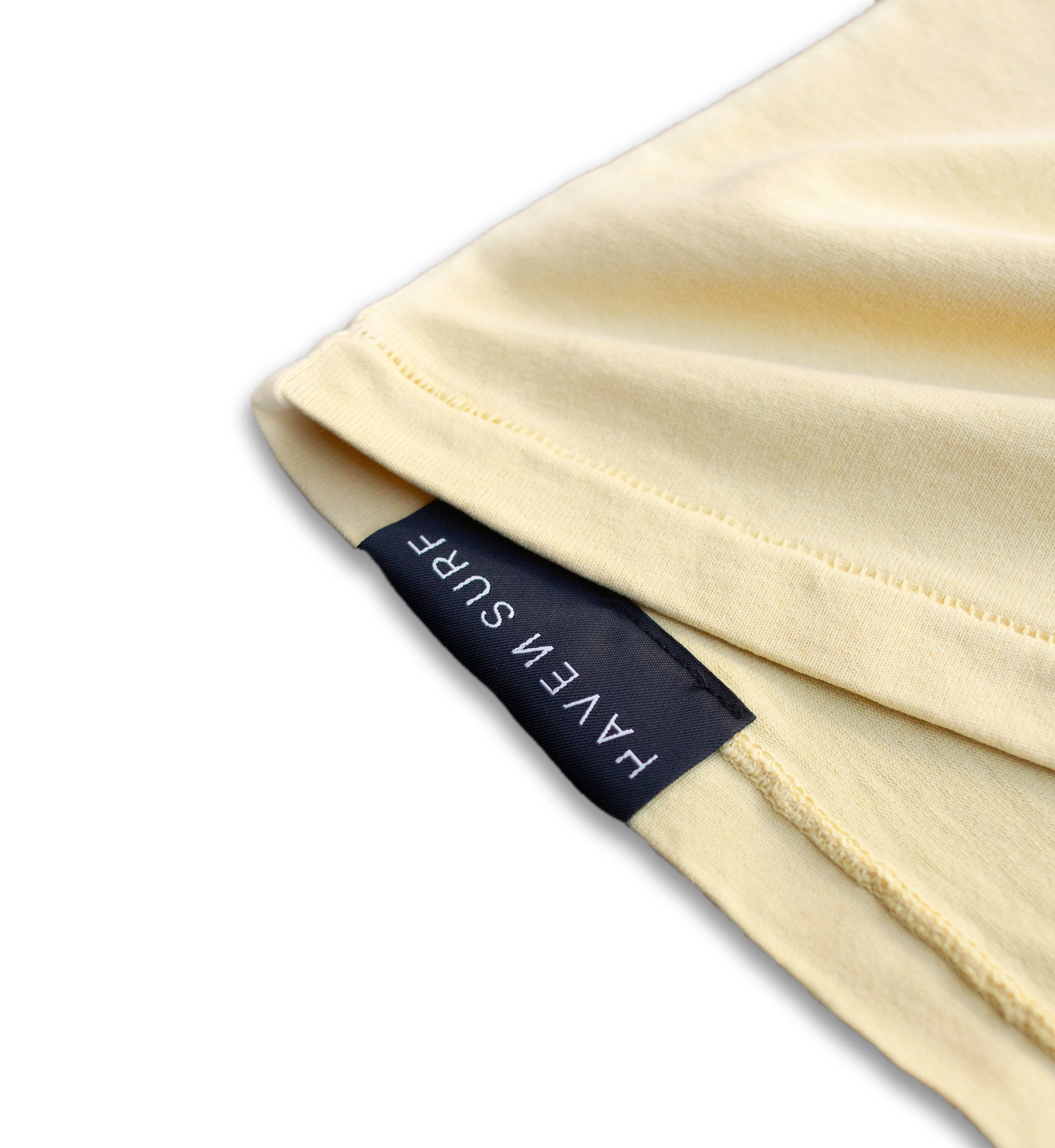 Haven Surf - Base Heavy Weight  Long Sleeve Tee w/ embroidery - Pale Banana