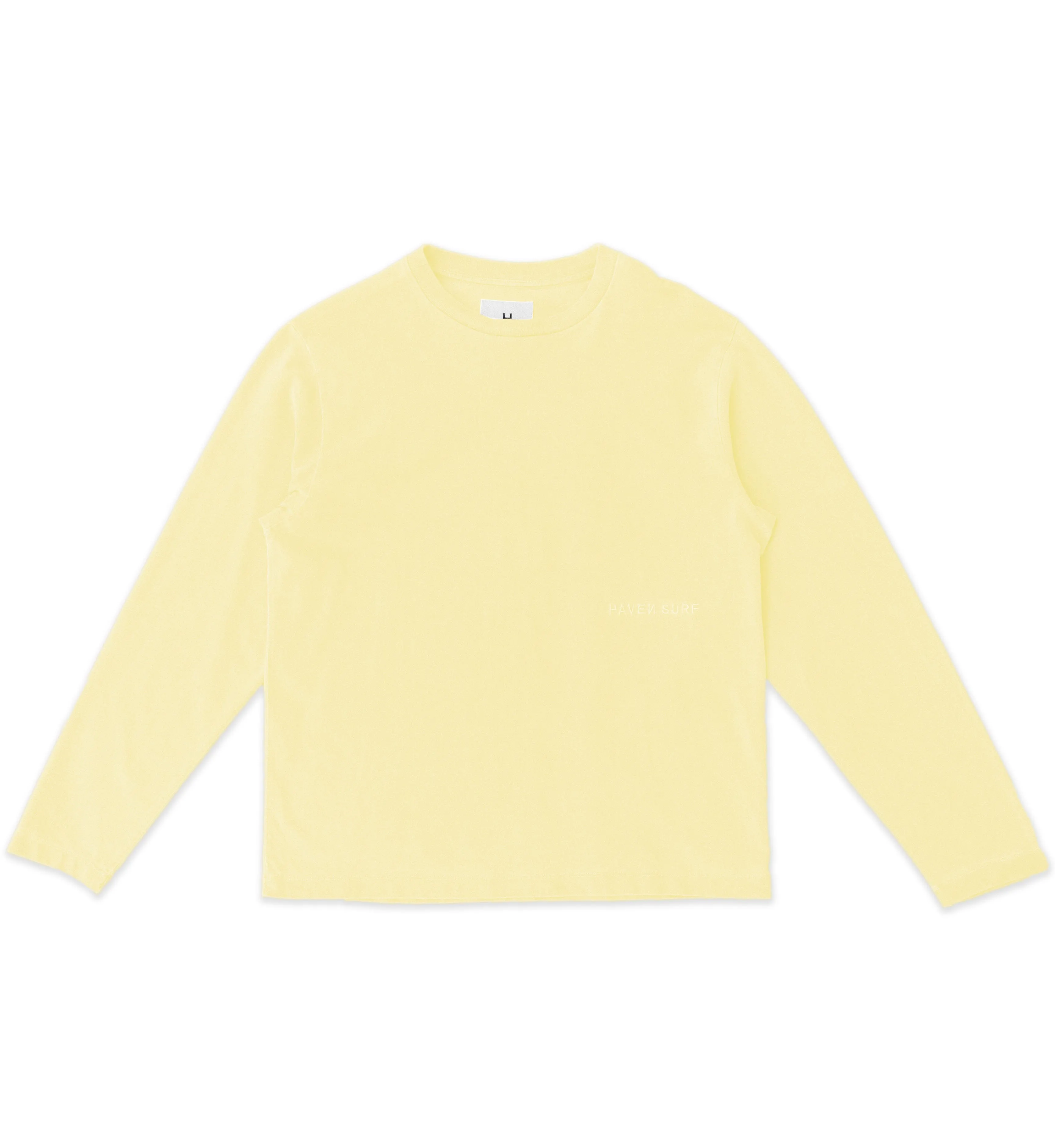 Haven Surf - Base Heavy Weight  Long Sleeve Tee w/ embroidery - Pale Banana
