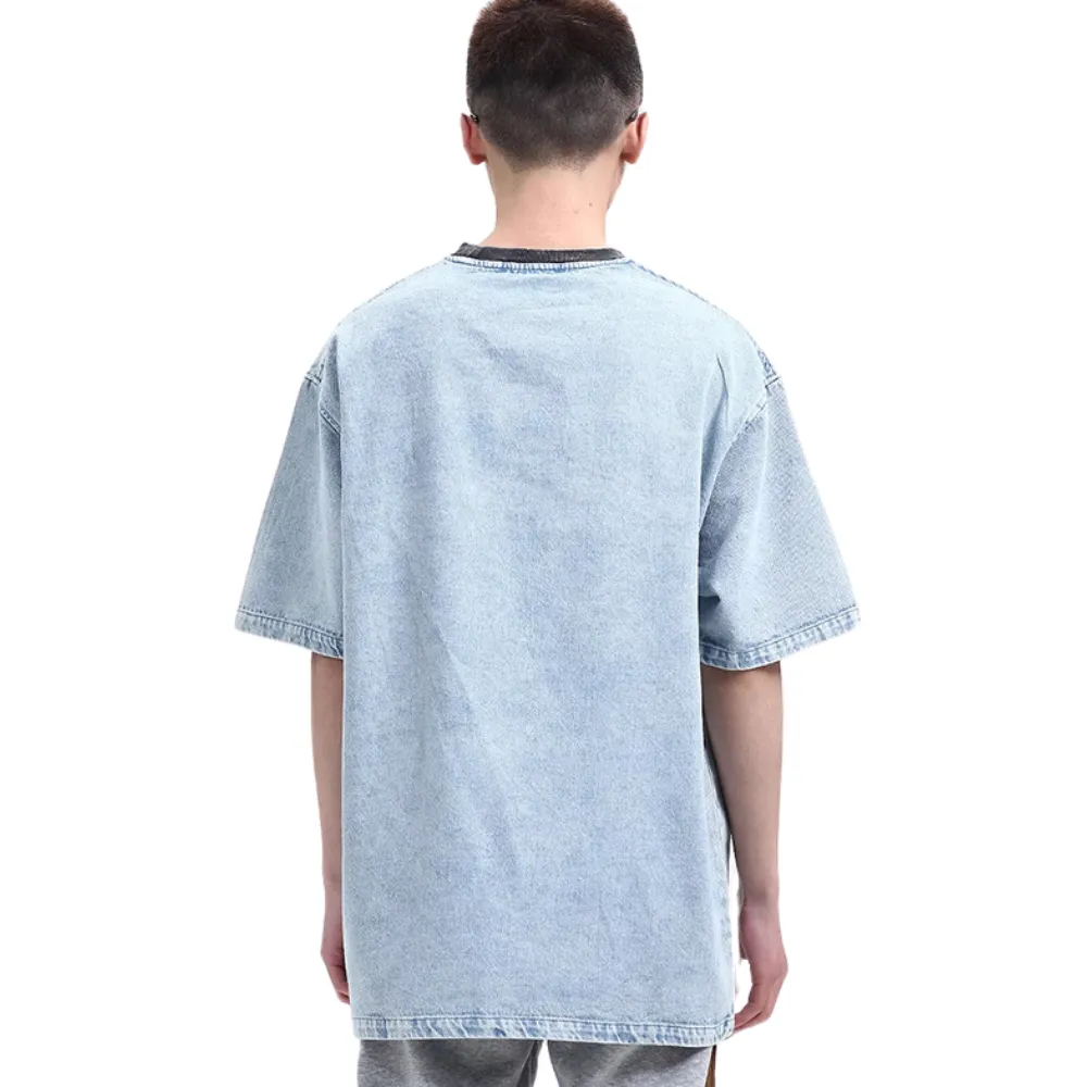 Heavy Denim Embroidered T-Shirt