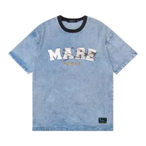 Heavy Denim Embroidered T-Shirt