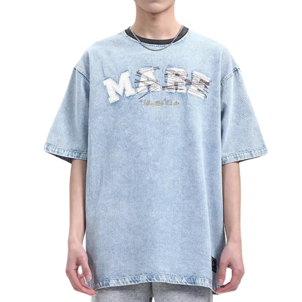 Heavy Denim Embroidered T-Shirt