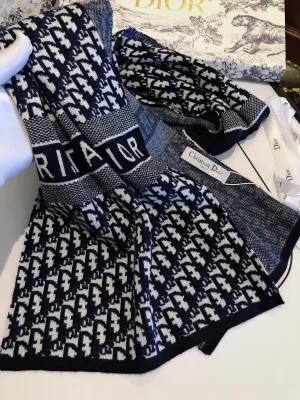 High-end CD cashmere knitted scarf