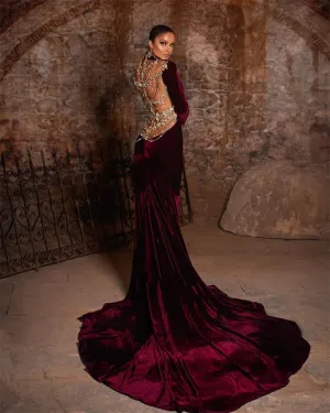 High Neck Long Sleeves Dress