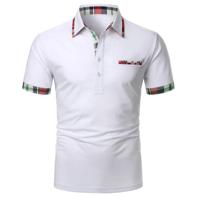 High Quality Mandarin Collar Men Slim Polo Shirt