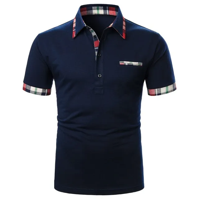 High Quality Mandarin Collar Men Slim Polo Shirt